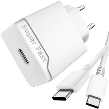 Newding 25W Caricatore per Samsung Galaxy A55 5g A54 A52s A53 A35 A34 A26 A25 A16 A15 A14 A13 S24 S23 S22 S21 S20 M54 M35 M16 M15 Note20 Z Flip Z Fold, EP-TA800 Caricabatterie Rapido USB C Spina Presa