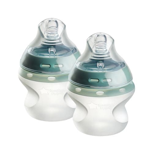 Tommee Tippee Biberon, Natural Start anti-colica in silicone con tettarella a flusso lento simile al seno materno, 150ml, autosterilizzante, confezione da 2