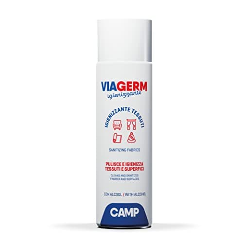 CAMP Viagerm Igienizzante Tessuti - Spray Igienizzante Tessuti Sintetici, Naturali e Superfici, Formula a Base d'Alcool, Rimuove Sporco e Germi ed Evapora Velocemente Senza Lasciare Residui, 500ml