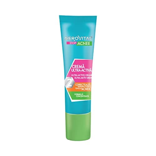 Gerovital Stop Acnee, Crema Ultra-Attiva Anti Acne con Acido Salicilico per Viso, Rimuove brufolo, Deterge e purifica i pori, Trattamento per acne