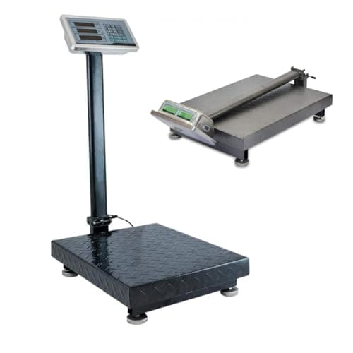 Bilancia Digitale Elettronica, Professionale da 300 Kg con Display Bilancia Industriale Ricaricabile per Utilizzo in Negozi, Abitazioni, Aziende.