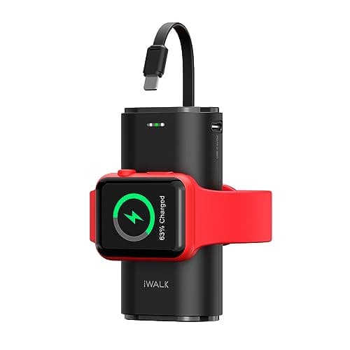 iWALK Power Bank Apple Watch 9000mAh, Batteria Esterna per Cellulare con Cavo Incorporato Compatibile con Apple Watch Series 8/7/6/Se/5/4/3, iPhone 14/14 Plus/14 Pro/14 Pro Max/13/12/11/SE/XR/8/7/6s