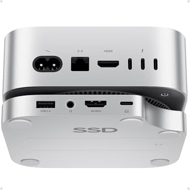 PULWTOP Mac Mini M4 Dock with M.2 SSD Enclosure (SSD Not Included), 9 in 1 Mac Mini M4 Dock with HDMI 4K 60Hz, USB A 2.0, SD/TF, Audio, Mac Mini Stand and Hub for Mac Mini M4 and M4 Pro 2024
