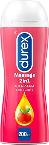 Durex Massage 2 in 1 Guaranà, Lubrificante Sessuale Intimo, Adatto anche per Rapporti Intimi e Massaggi, Gel Lubrificante a Base d'Acqua, Formato Convenienza 200 ml