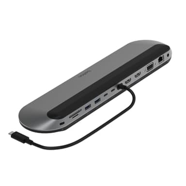 Belkin Connect Dock Pro USB-C 11 in 1 (supporto per 3 monitor, Silicon Motion, Macbook, Windows, Chromebook, PD da 100 W, trasferimento da 10 Gbps, Ethernet da 2,5 Gbps, nero)