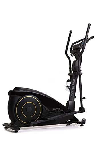 ZIPRO Cyclette Ellittica DUNK GOLD, cyclette cross-trainer, con monitor LCD, resistenza magnetica regolabile, Sensore di pulsazioni, app iConsole + Kinomap, USB, Bluetooth, auricolare, 150kg, Nero