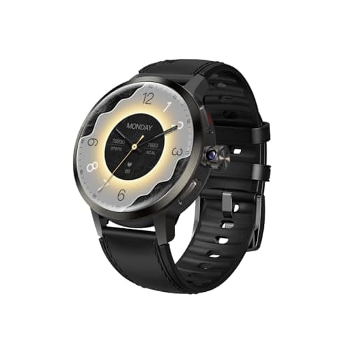 AIEK Smartwatch 4G LTE, Orologio intelligente GPS con fotocamera rotante estraibile, 2 G RAM 16 GB ROM, touch screen AMOLED da 1,76 pollici 1520 mAh SIM per uomo e donna (Nero)