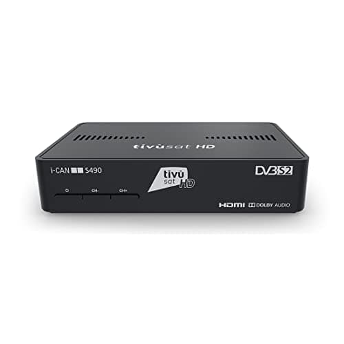 ICAN S490 - Decoder Digitale HD Tivùsat Ricevitore Satellitare HEVC DVBS2 HDMI Dolby TVSat i-Can Media Player, Nero