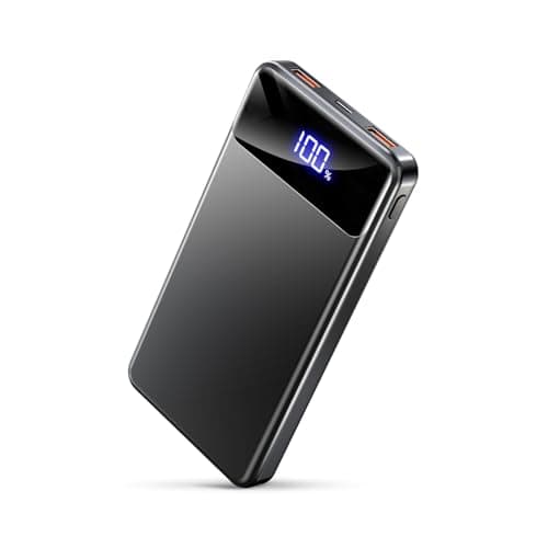 Power Bank, Caricatore Portatile 12000mAh, PD Batteria Esterna per cellulare Ricarica Rapida con USB-C/A per iPhone 16 15 14, Samsung, Xiaomi, Nero