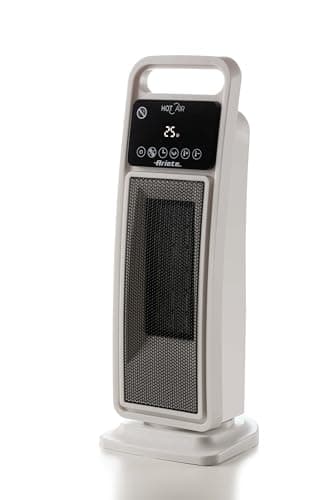 Ariete 8212 Stufa elettrica a torre, 2000W, Funzione ventilazione, Funzione oscillazione, Timer fino a 8 ore, Led display, Tecnologia ceramica, Basso consumo energetico, Bianco