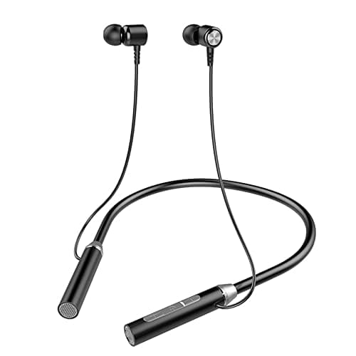 iJiZuo Cuffie Bluetooth, Auricolari Bluetooth 5.1 Senza Fili, Cuffiette Bluetooth Magnetici con Microfono e Comando a 3 Pulsanti, Mpermeabili Cuffie Bluetooth Sport, per Corsa, Fitness (Nero)