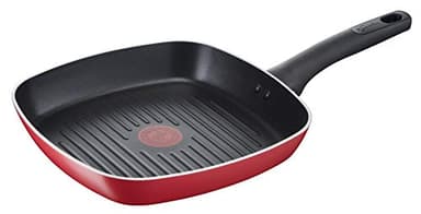 Lagostina Grill Antiaderente in Alluminio 26x26 cm, Induzione, Gas e Forno, con Indicatore Cottura Thermo-Signal, Rivestimento Titanium Easy, Manico Ergonomico in Bakelite