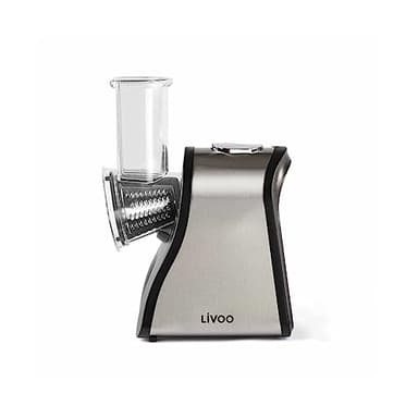 Livoo DOP192 Grattugia elettrica Multifunzione, Acciaio Inossidabile, Nero