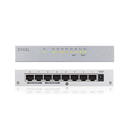 Zyxel 8-Port Desktop Gigabit Ethernet Switch | Custodia metallica | Plug & Play | Senza Ventilatore [GS108B]
