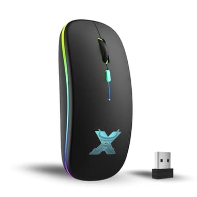 Nexus Gamer Mouse Wireless Ricaricabile Ergonomico 2.4 Ghz Dual-mode Bluetooth con Illuminazione RGB e Spegnimento Intelligente, 800-1600 DPI, Mouse Senza Fili per Gaming, Computer, Laptop