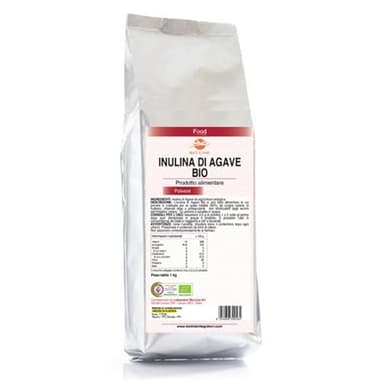 Inulina di Agave Bio in Polvere Solubile in Acqua 1 Kg, Fibra Alimentare, Inulina di Agave da Agricoltura Biologica, Prodotto Alimentare Senza Eccipienti, Zuccheri e Grassi