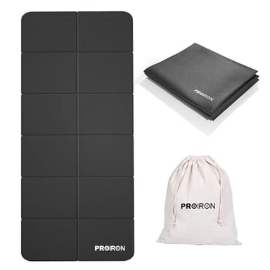 PROIRON Tappetino Fitness Pieghevole, Antiscivolo Yoga Mat, Tappetino Yoga da Viaggio, Impermeabile Tappeto per Palestra in Casa, Tappetino Allenamento per Pilates, Ginnastica