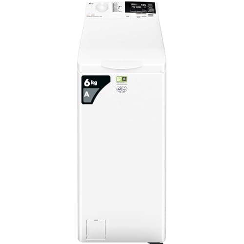 AEG Lavatrice a Carica Dall'alto, 6 kg, Serie 6000, LTR6G26A, Classe A, Tecnologia ProSense, Sensore Aqua Control, Display LCD con Touch Control, 1151 giri/min, 599x397x903 mm, Bianco