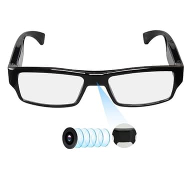 Hereta Occhiali con telecamera spia con supporto video fino a 256 GB TF Card 1080P Videocamera Occhiali Videoregistratore portatile (inclusa scheda TF da 32 GB)