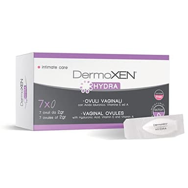 Dermoxen Hydra Ovuli Vaginali Idratanti per Secchezza, Bruciore, Prurito e Irritazioni. Con Acido Ialuronico, Ideali in Menopausa. Conf. da 7 pezzi