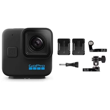 GoPro HERO11 Black Mini - Fotocamera d'azione impermeabile compatta con video Ultra HD & AHFSM-001 Supporto da Casco Frontale e Laterale, Nero