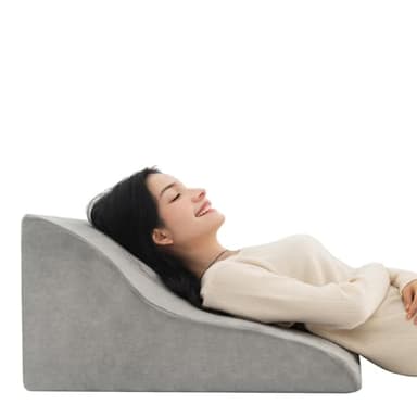 LIFEZEAL Cuscino da Lettura, Cuscino a Cuneo, Imbottito con Schiuma, per Gambe, Schiena, Letto, Divano, Fodera Lavabile, Manico Portatile, Ergonomico, Traspirante, Ortopedico, Multiuso, Antireflusso