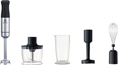 Electrolux E5HB2-8SS Frullatore a immersione Create 5 in acciaio Inox e accessori, 1000W, funzione Turbo e tecnologia TruFlow