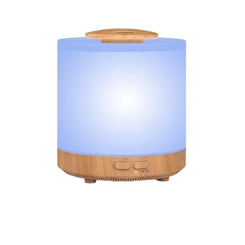 Grande diffusore 1600ml Aromaterapia Umidificatore per oli essenziali adatto per grandi ambienti, funziona per 35 ore con una grande copertura e un grande diffusore con venature del legno gialle