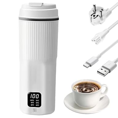 Bollitore Elettrico da Viaggio, Afenau 500ML Bollitore Portatile con 6 Controlli di Temperatura, 2 in 1 Bollitore da Viaggio, Bollitore Elettrico Portatile per Viaggiare, Campeggio