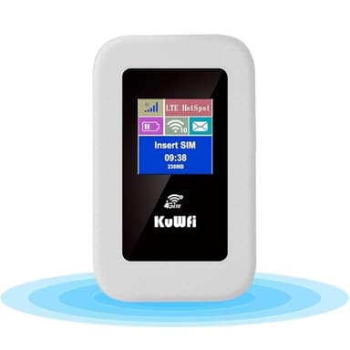 Router Mobile WiFi 4G LTE, Modem KuWFi 4G 150Mbps, Dongle 4g Con Slot Per Scheda SIM, Batteria Ricaricabile 3000mAh, Schermo a Colori, Condivisione WiFi Fino a 10 Dispositivi, C920