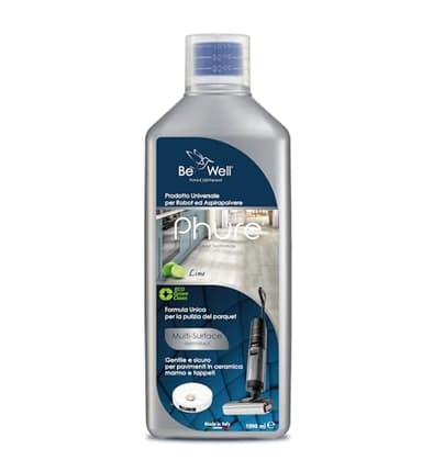 PHURE Detergente Concentrato per Robot Lavapavimenti e Aspirazione con Igienizzante Multisurface 1000ml pulizia senza aloni e sostenibile Adatto a tutti i Robot (MULTI-SURFACE, Lime)