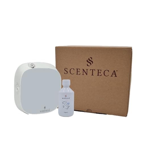 SCENTECA diffusore di fragranza FW-30 per uso domestico e commerciale nebulizzazione, copertura fino a 30 mq / 90 mc, fragranza 10 ml inclusa funzionalità via cavo o batterie