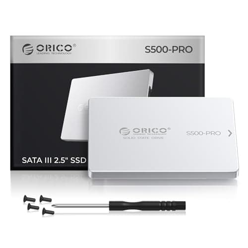 ORICO SSD SATA 2TB, Unità a Stato Solido Interna 2.5" fino a 550 MB/s, SSD 3D NAND SATA III con Guscio in Alluminio, per Desktop Laptop PS4 NAS DIY Unità Esterna - S500PRO
