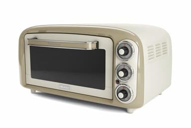Ariete 979 Forno Elettrico di Design 18 Litri - Ideale per pizza da 30 cm - Doppio vetro - 1380 Watt - Acciaio Inox - Linea Vintage - Beige