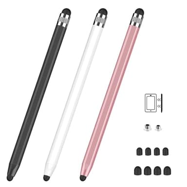 Pacchetto di 3 Penne Tablet, MEKO Penna Touch 2 in 1 con 8 Punta Magnetica in Gomma Pennino con 8 Punte di Ricambio Penna per iPad/iPhone/Samsung/Huawei/Xiaomi/Surface/Chromebook