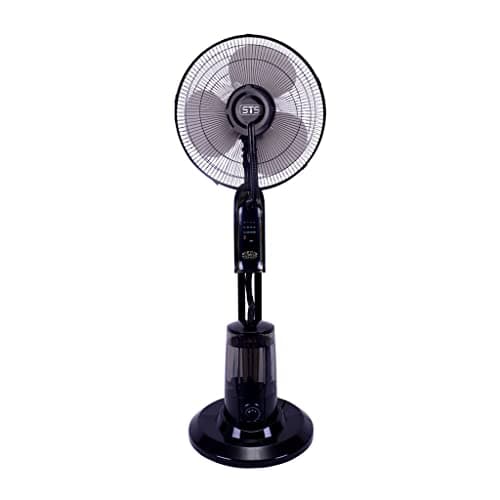 Generico STS - VENTILATORE A PIANTANA CON OSCILLAZIONE NEBULIZZATORE MODELLO ST - 0005, 3 VELOCITA' SELEZIONABILI, DISPONE DI TELECOMANDO, POTENZA 75 W, COLORE NERO, Telecomando incluso.
