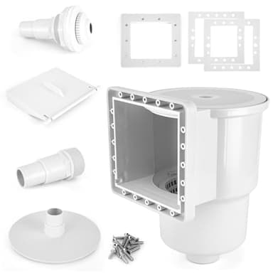 VECKYJL Skimmer per piscina fuori terra, skimmer standard da parete per piscina, sistema completo di skimmer fuori terra (bianco)