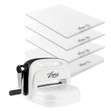 Papus - Macchina per goffratura e punzonatura, incl. 4 piastre in plastica, per fai da te con carta e cartone, scrapbooking