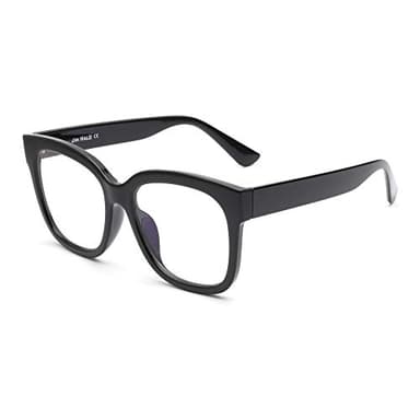 JIM HALO Occhiali Luce Blu Grande Quadrati. Comodi e Resistenti a Schermi e Monitor. Per Donna - Uomo. [Nero]