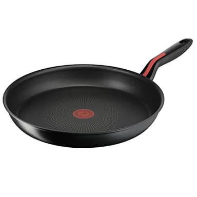 Lagostina Linea Rossa Padella Antiaderente Ø 32 cm, Induzione, Gas e Forno Antigraffio, Indicatore Cottura Thermosignal, Fondo in Acciaio Inox e Alluminio, Manico in Silicone Antiscivolo