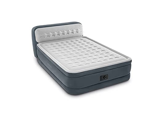 Intex 64448 Materasso Dura-Beam Con Schienale Tecnologia Fiber Tech Con Pompa Elettrica Incorporata, 152 x 236 x 86 Cm, Blu Navy