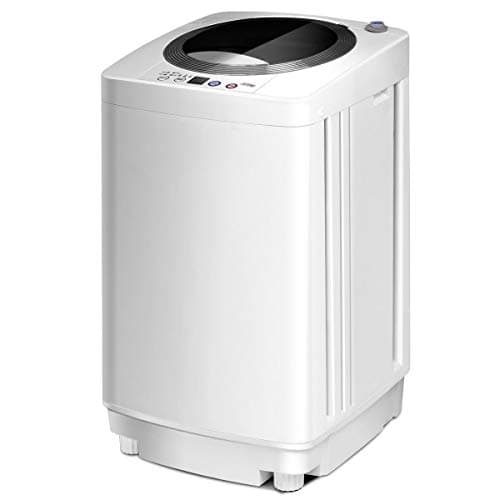 COSTWAY 2 in 1 Lavatrice Portatile Automatico 3,5kg, con Lavaggio Automatico Centrifuga, Mini Lavatrice per Appartamento Campeggio, 43x43x75 cm, Bianco