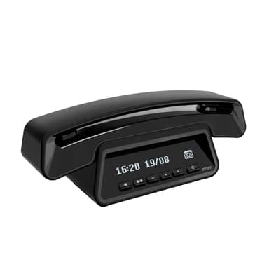 ALCATEL ePure Premium - Telefono fisso cordless DECT con segreteria - Design vintage - Base con display smart - Grande display grafico - Vivavoce - Funzione blocco chiamate - Nero