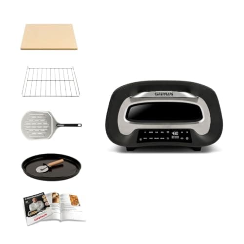 G3 Ferrari G10186 "Pronto Pizza 2 Minuti", 1700 W, Raggiunge fino i 430°C, Pareti fredde, Cottura in 2 minuti, Display digitale, 8 programmi, Pietra refrattaria, Accessori e Ricettari inclusi, Nero
