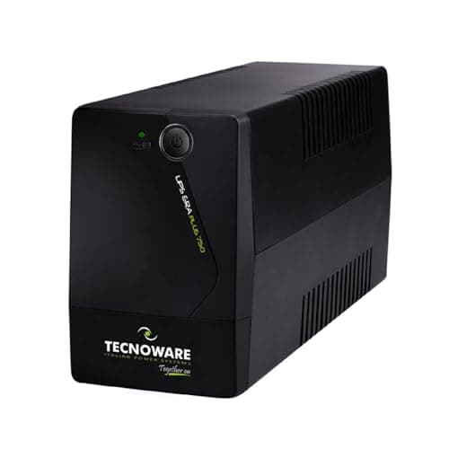 Tecnoware Power Systems - UPS ERA PLUS 750 VA,Gruppo di Continuità,Protezione Sbalzi Corrente e Blackout, Autonomia 10min PC e 40min Modem,AVR, Silenzioso,2 Prese Schuko, PC, Modem, Videosorveglianza