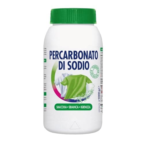 Percarbonato di sodio puro 1 Kg smacchiante, sbiancante, igienizzante ecologico, 200 lavaggi