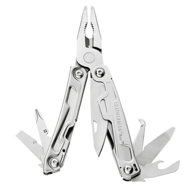 LEATHERMAN - Rev attrezzo multifunzione compatto con tagliapacchi e cacciaviti, Stainless Steel con fodero nylon