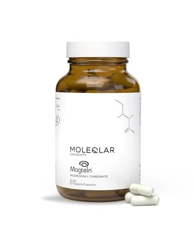 MoleQlar Capsule di magnesio L treonato 90 pezzi – Materie prime di marca Magtein con approvazione ufficiale EFSA – 150 mg di magnesio elementare per porzione – Testato in laboratorio in Germania