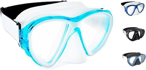 Cressi Fiji Mask, Maschera Immersioni & Snorkeling Unisex Adulto, Trasparente/Acquamarina, Unica
