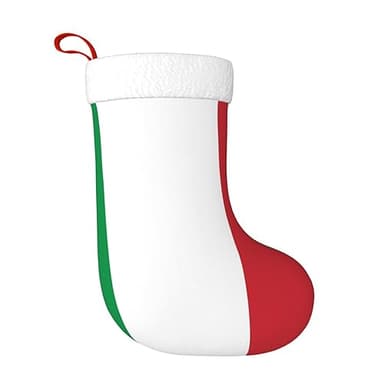 Oudrspo Bandiera italiana Bandiera italiana Calze di Natale, Borsa per caramelle per decorazioni per feste in famiglia Albero di Natale Camino da appendere